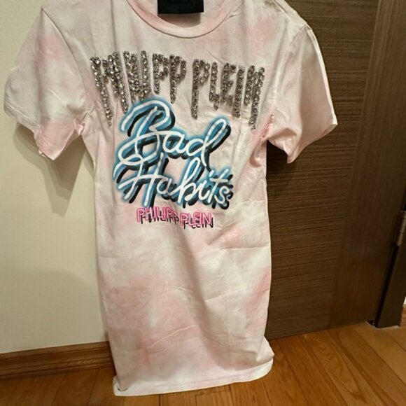 Philipp Plein Dresses & Skirts - Philipp Plein Pink women’s T-Shirt dress made in Italy size S